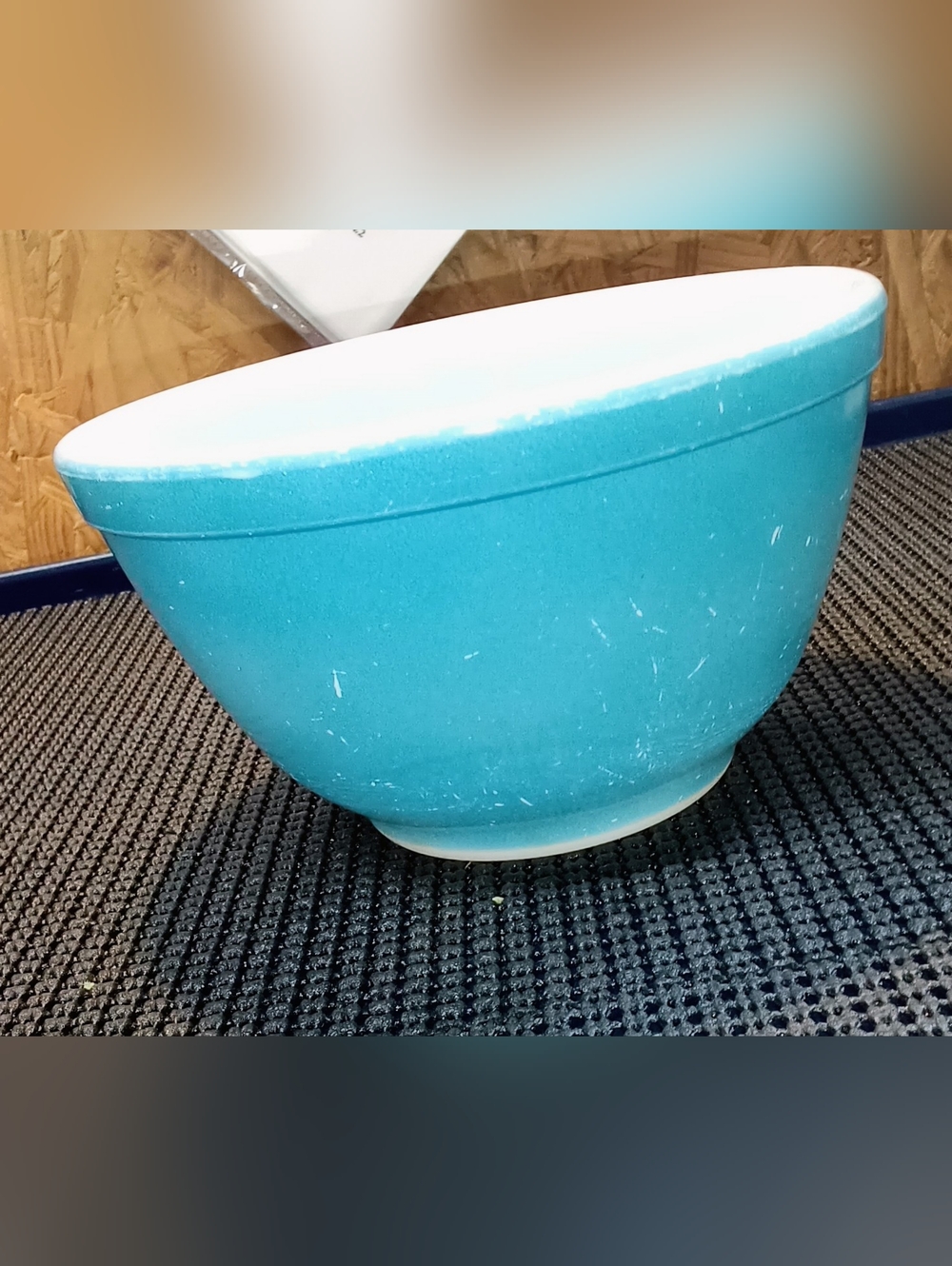 Pyrex Turquoise and White Mixing Bowl
